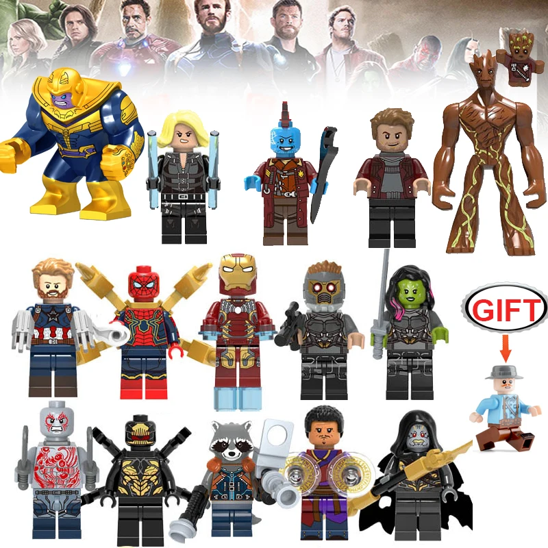 

Super Heroes Legoed Avengers Infinity War Figurines Iron Man Thanos Gamora Hulk Guardians of the Galaxy Building Blocks Mini toy