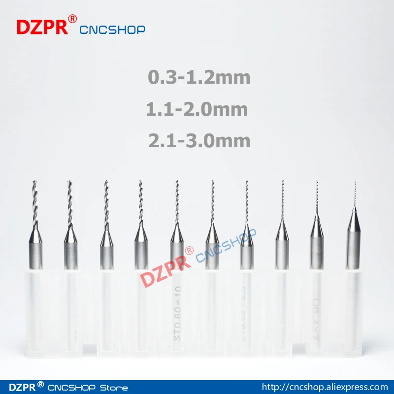

Engrave PCB circuit board drill set Tungsten steel drill Kit 0.3-1.2mm / 1.1-2.0mm / 2.1-3.0mm DZPR CNCSHOP