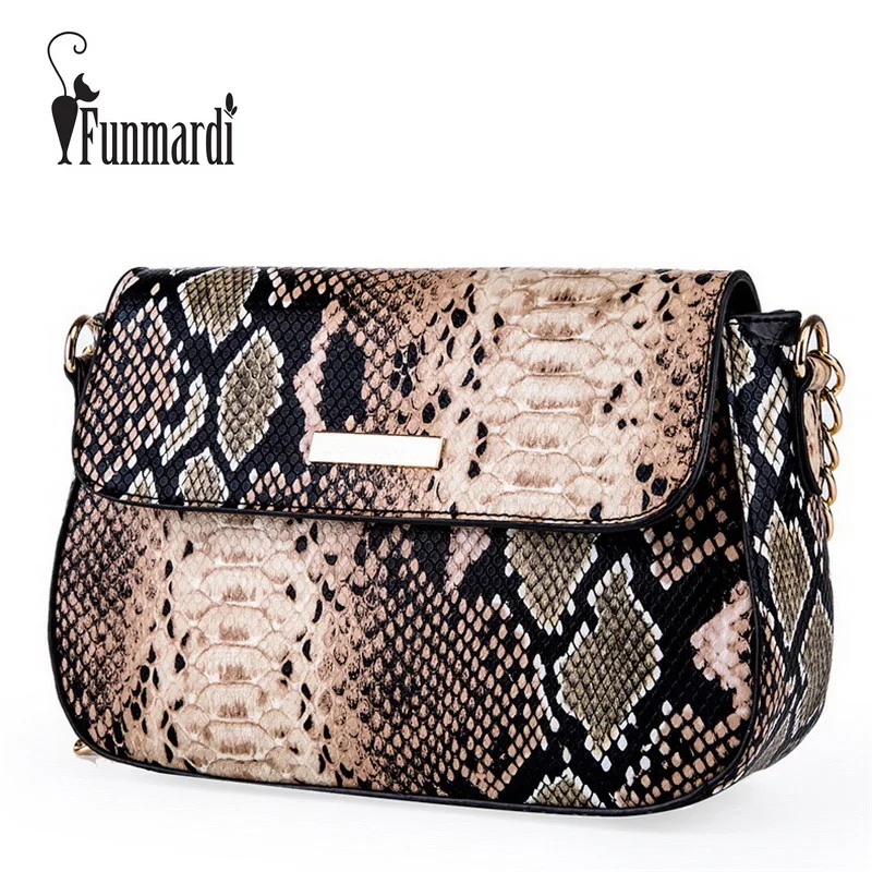  FUNMARDI Brand Snake Designer Women Bag Chain Strap Shoulder Bags Small Crossbody Bags For Women PU - 32922832975