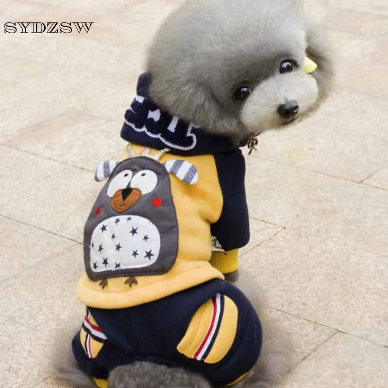 Winter Pet Hoodie Dog Clothes Cartoon Eagle Pet Costume Fleece Puppy Jumpsuit for Dogs S M L XL XXL 3XL Dog Suit Wholesale1