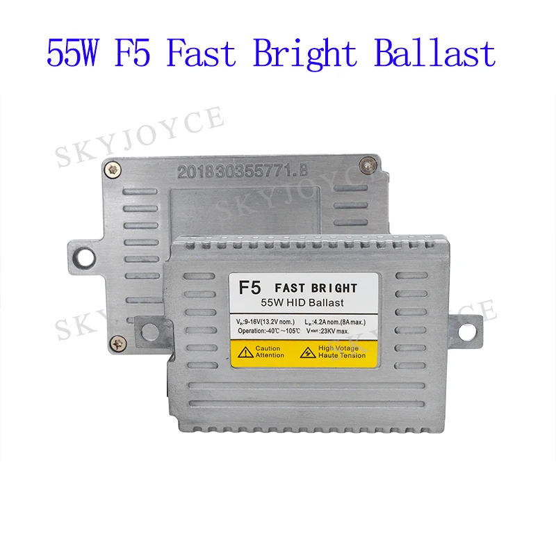 SKYJOYCE AC 55W F5 Fast Bright HID Ballast Kit Car Headlight Bulb Xenon H1 H3 H11 HB3 HB4 9012 D2H H7 55W 5500K H11 HID Bulb Kit (3)