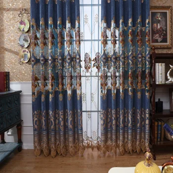 

2019 Luxury Home Decor Europe Curtains for Living Room Bedroom Window Curtains Embroidered Tulle Drapes Balcony Decoration