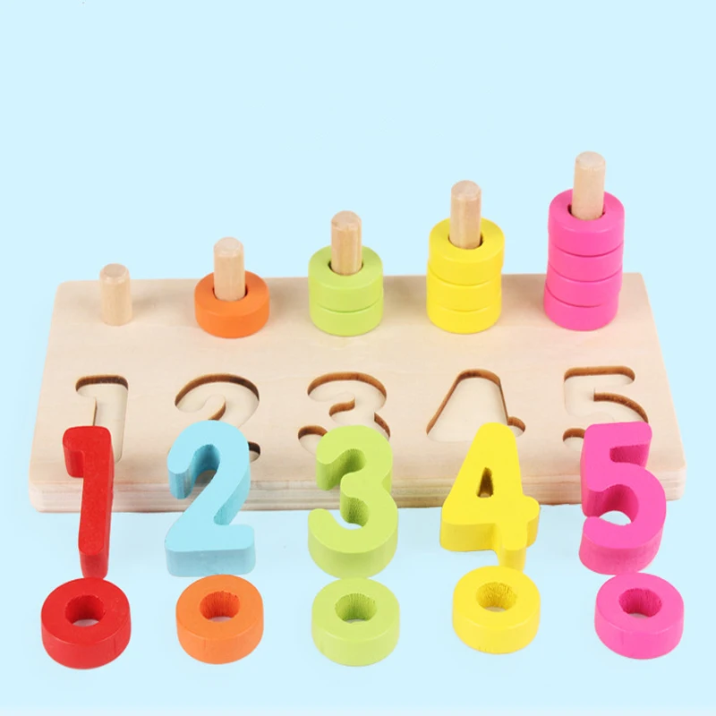 

Baby Toys Shape Digital Logarithmic Plate Wooden Toys Linked Cognitive Arithmetic Montessori Blocks Child Educational Toy Gift