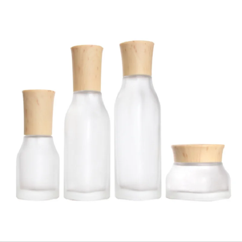Glass Spray Bottle Empty  Cosmetic Packaging Container Square Shape Cream Mask Toner Refillable Bottles Spray
