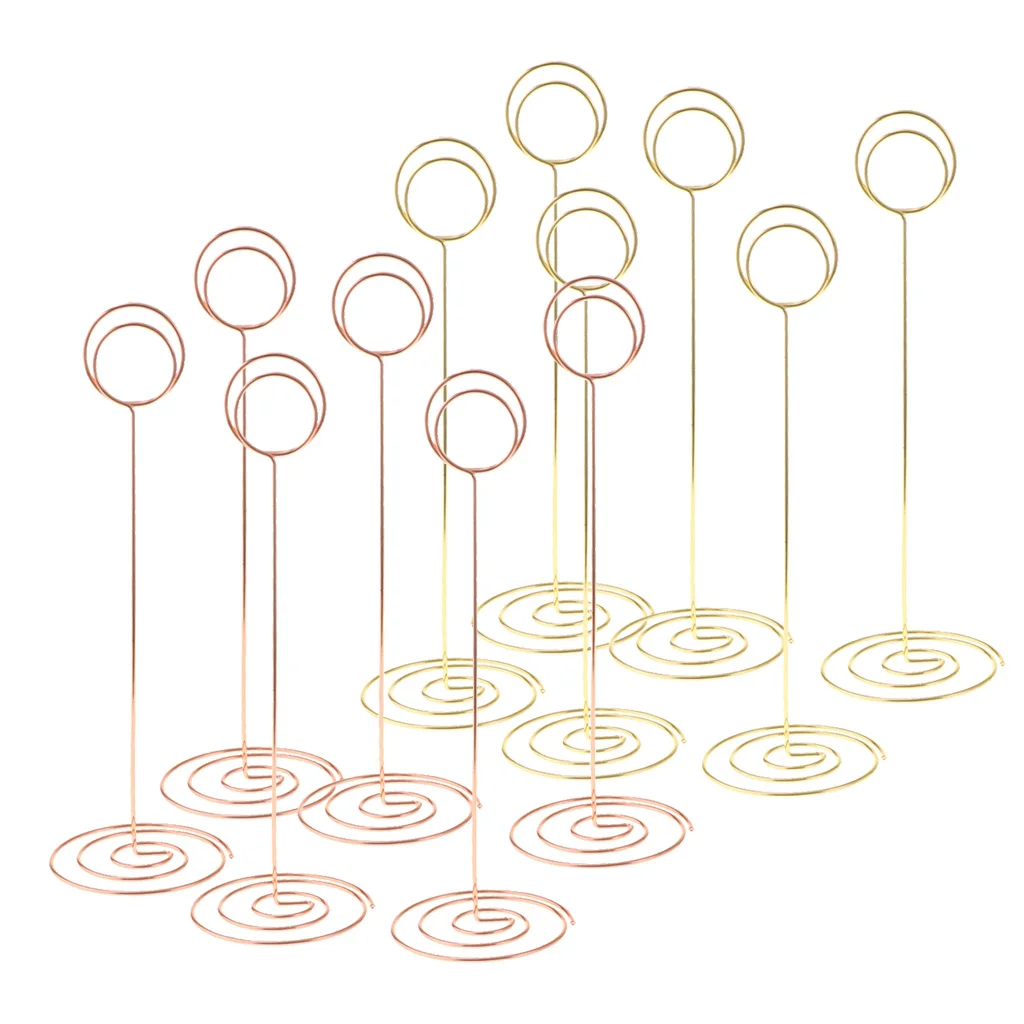 6 Pcs 22cm Tall Table Number Cards Photo Holder Paper Menu Clips Tall Place Card Holders Table Number Stand Figurines
