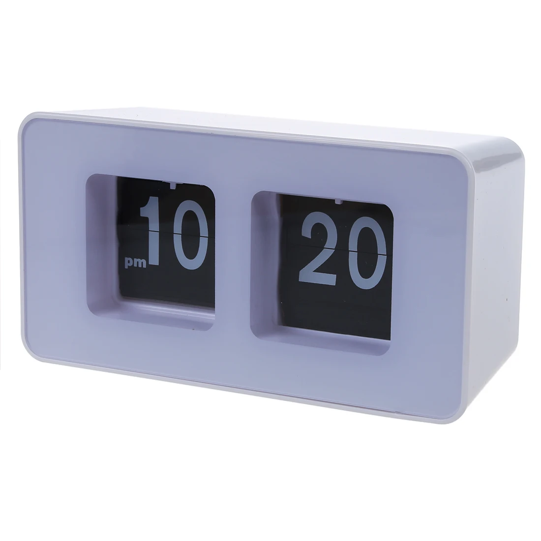 UESH White Unique Retro Auto Flip Clock Cube Desk Table Wall Kitchen
