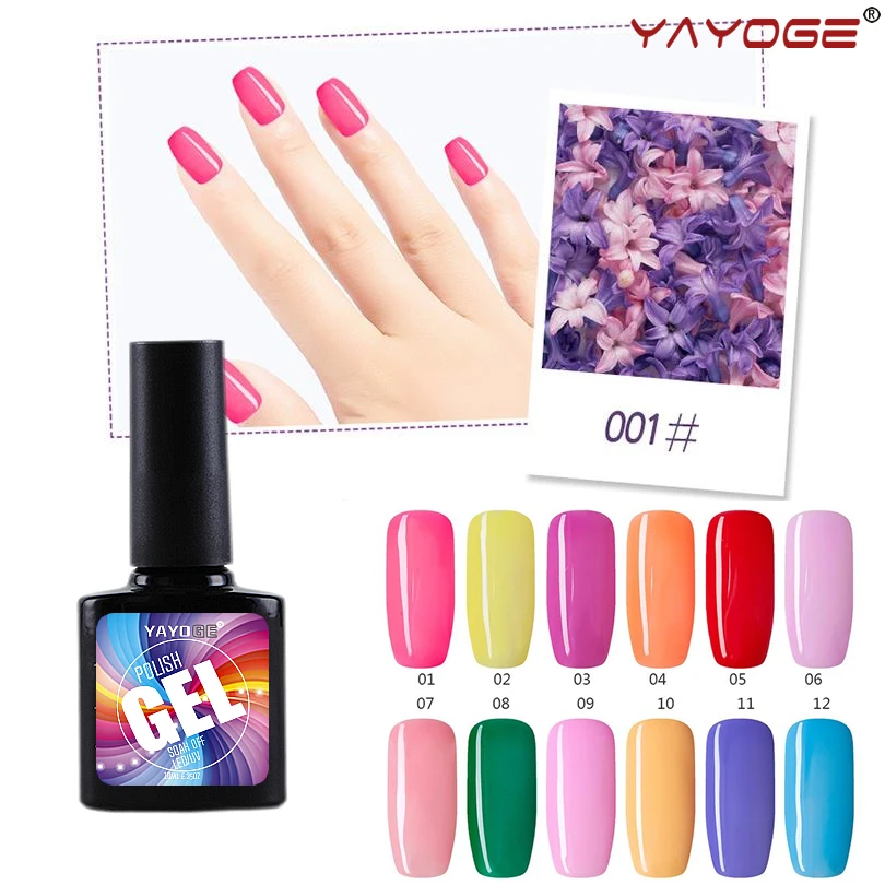 

YAYOGE Ice Transparent 10ml Nail Gel Polish 12 Color UV LED Long Lasting Soak off Manicure