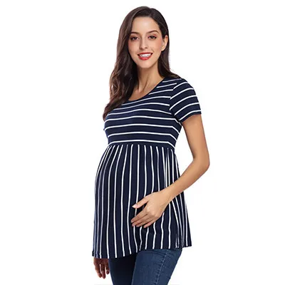 Свободные топы для беременных размера плюс блузка для беременных футболка с оборками Туника повседневная одежда для мам одежда из хлопка для беременных женщин - Цвет: pic