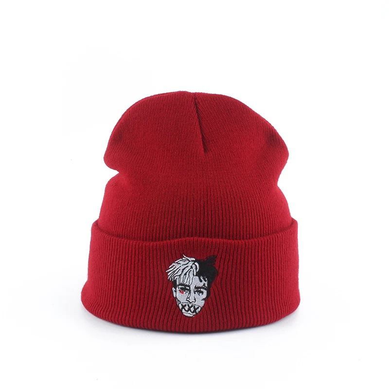 Вышитая зомби шапка в стиле хип-хоп, мужская и женская вязаная шапка, теплая зимняя Лыжная шапка, Повседневная Уличная уличная шапка Skullies Beanies