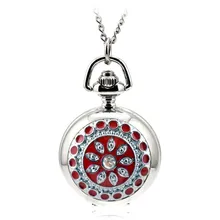 Colorful Pocket Watch Rhinestone Love Women’s Watch Pocket Watch Quartz Movement Clock Necklace Fob Watch Pendant Sweater Chain