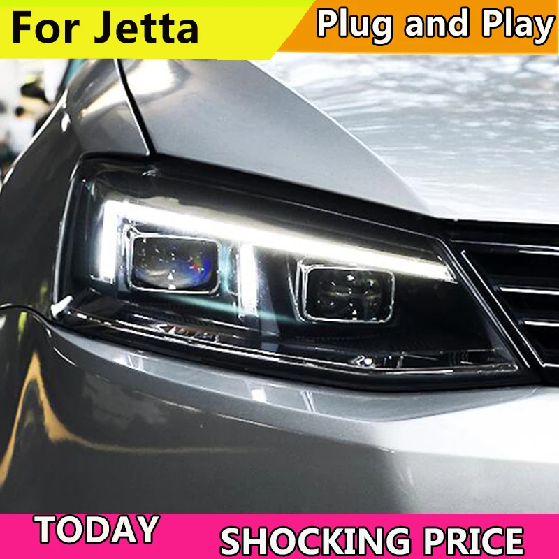Стайлинга автомобилей Фара для VW Jetta MK6 светодиодный фар A5 Design DRL дальнего света H7