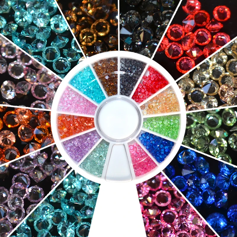 

hot selling 1 wheel 1.5mm Zircon Nail Rhinestones Nail Art Micro Rhinestones Mini Nail Rhinestones Manicure Decorations