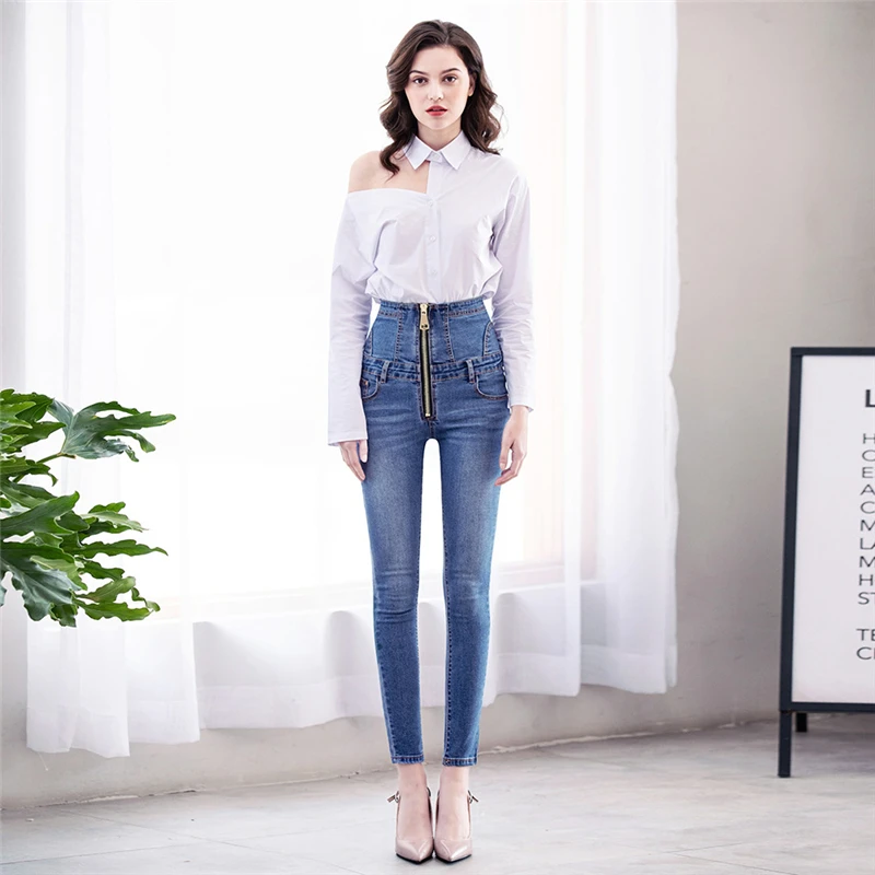 Merry Pretty Women Hight Waist Denim Pants 2019 Autumn Skinny Zippers Jeans Pants Solid Slim BodyconPlus Size S-6XL Pencil Pants Merry Pretty Women Hight Waist Denim Pants 2019 Autumn Skinny Zippers Jeans Pants Solid Slim BodyconPlus Size S-6XL Pencil Pants