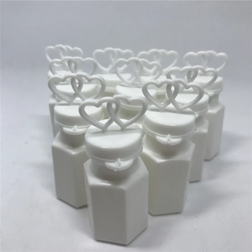 

24pcs Celebration Empty Double Heart Shape Wedding Bubble Bottles Romantic Design Soap Water Bottle For Baby Shower Favors Gifts
