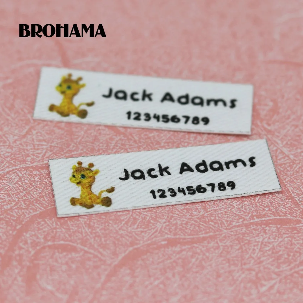 

120 pieces Custom logo labels, Name iron on label, Custom Clothing tags, Organic Cotton Labels