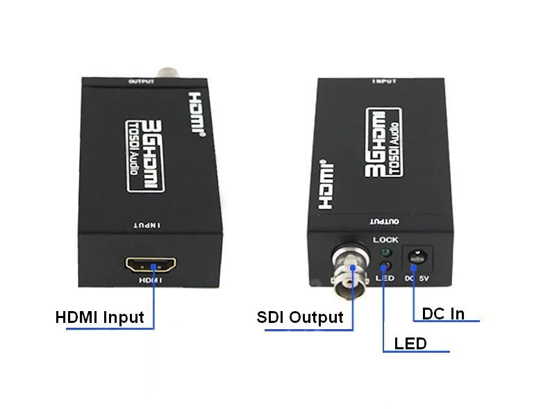 1 шт/партия Мини HDMI к SDI видео/аудио конвертер SD-SDI/HD-SDI/3G-SDI поддержка 720 p/1080 p