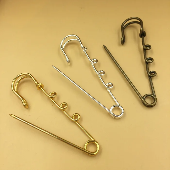 65mm Clip Kilt Pins Brooches Base Blanks Back Pin Safety pin Settings