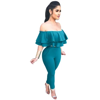 

Wrap chest set Two-piece fashion lotus leaf collar Fashion casual sexy Comfortable fabric Pure street hipster outfit summer