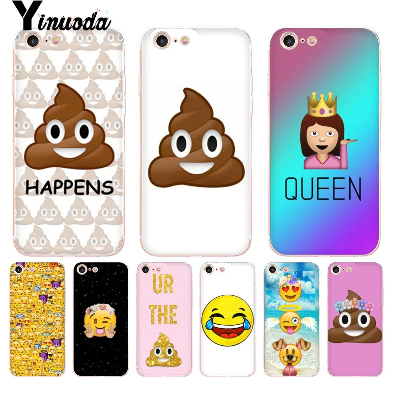 

Yinuoda For iphone 7 6 X Case Poop Emoji with flower Crown Coque Phone Case for iPhone 8 7 6 6S Plus X 5 5S SE XS MAX XR Cases