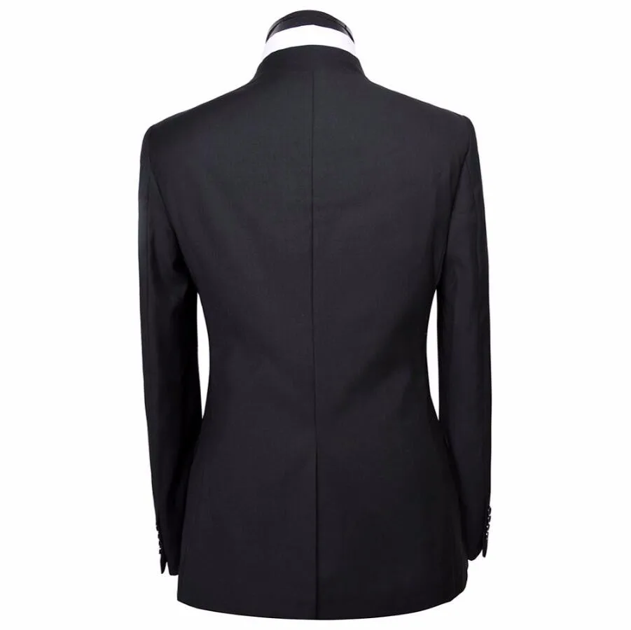 На заказ черный мужской Китайский воротник туника пиджак Новое поступление модный официальный высокое качество блейзер костюмы для мужчин пиджаки