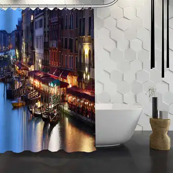 

CHARMHOME Hot Sale Custom Venice Shower Curtain Waterproof Fabric Bath Curtain for Bathroom