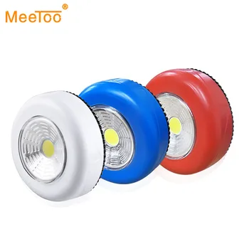 

Portable LED Night Lights Touch Sensor Push Switch Battery Powered Wireless Wall Lamp For Bedroom Pathway Stair Closet Toilet