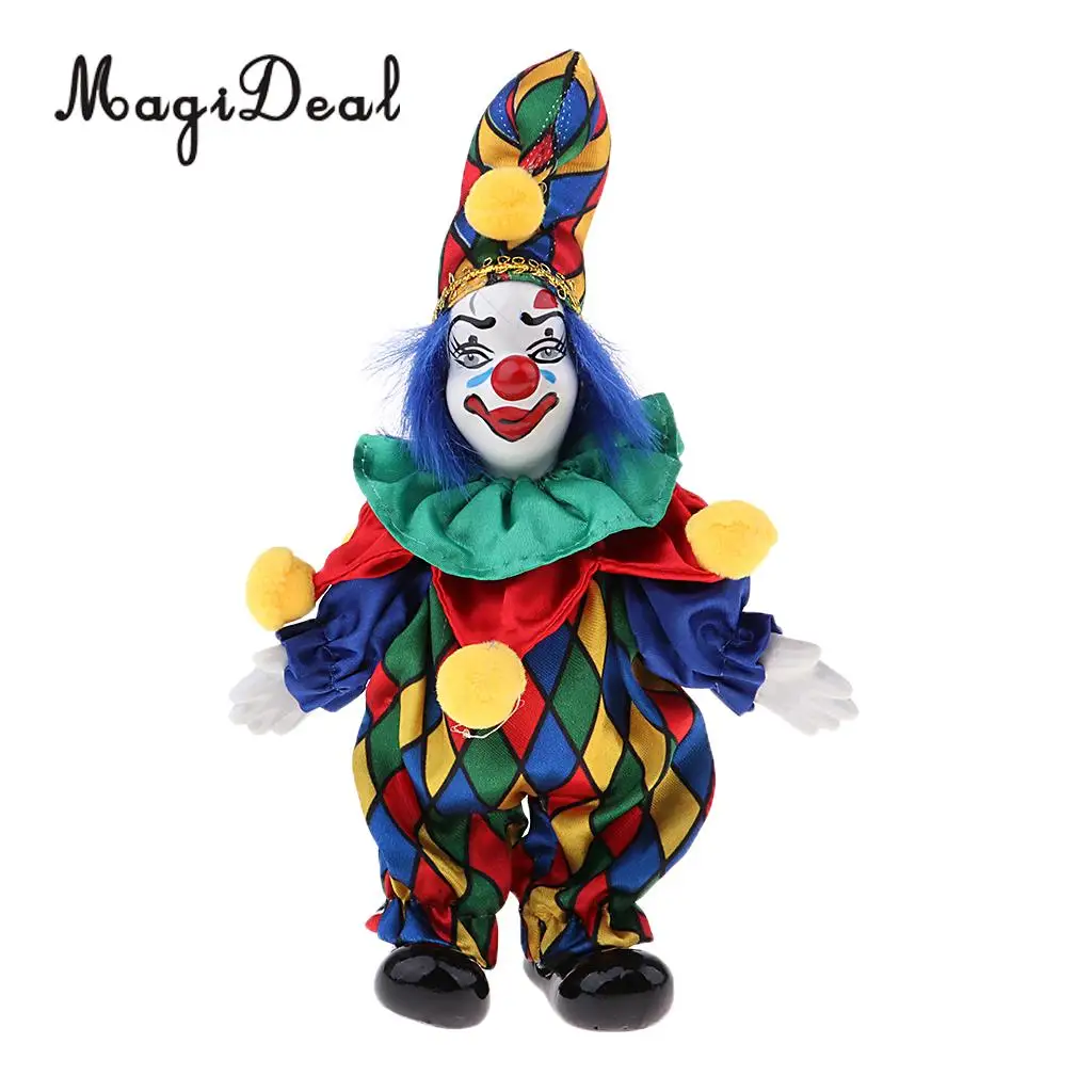 6inch Funny Clown Man Doll Wearing Colorful Costume Halloween Ornament #3
