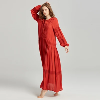 Женское винтажное длинное платье с вышивкой в стиле бохо|loose dress|maxi long dresslong dress |