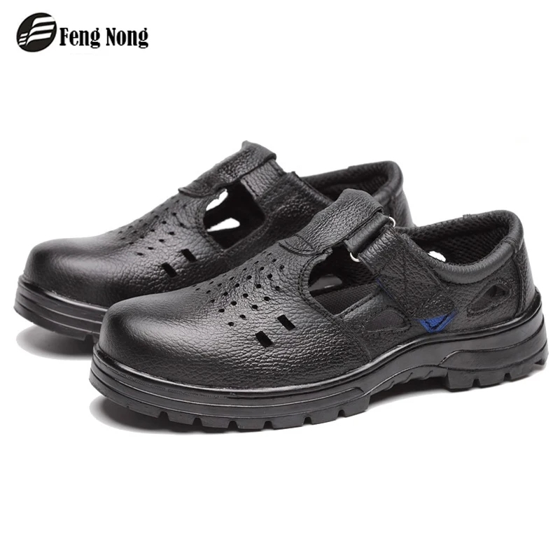 

Fengnong Anti-Smashing Puncture Water Oil Proof Cooker Men's Safety Sandals Male's Labor Shoes For High Press Protecting Toes