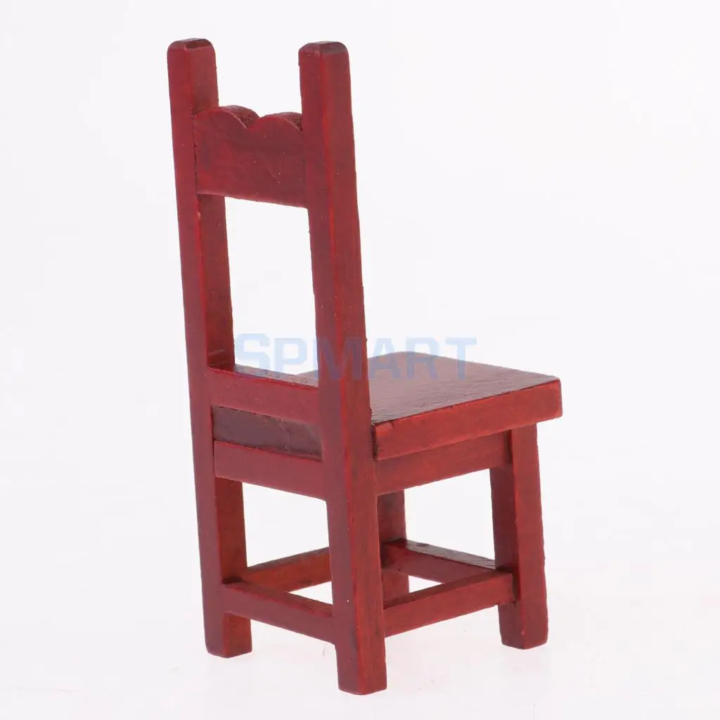 1:12 Dollhouse Miniature Furniture Decor Rosewood Stool Bench Red Fairy Garden Accessory