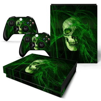

Free drop shipping easy to fit skin sticker for XBOX one X with console skin and two wireless controllers #TN-XBONEX-0879