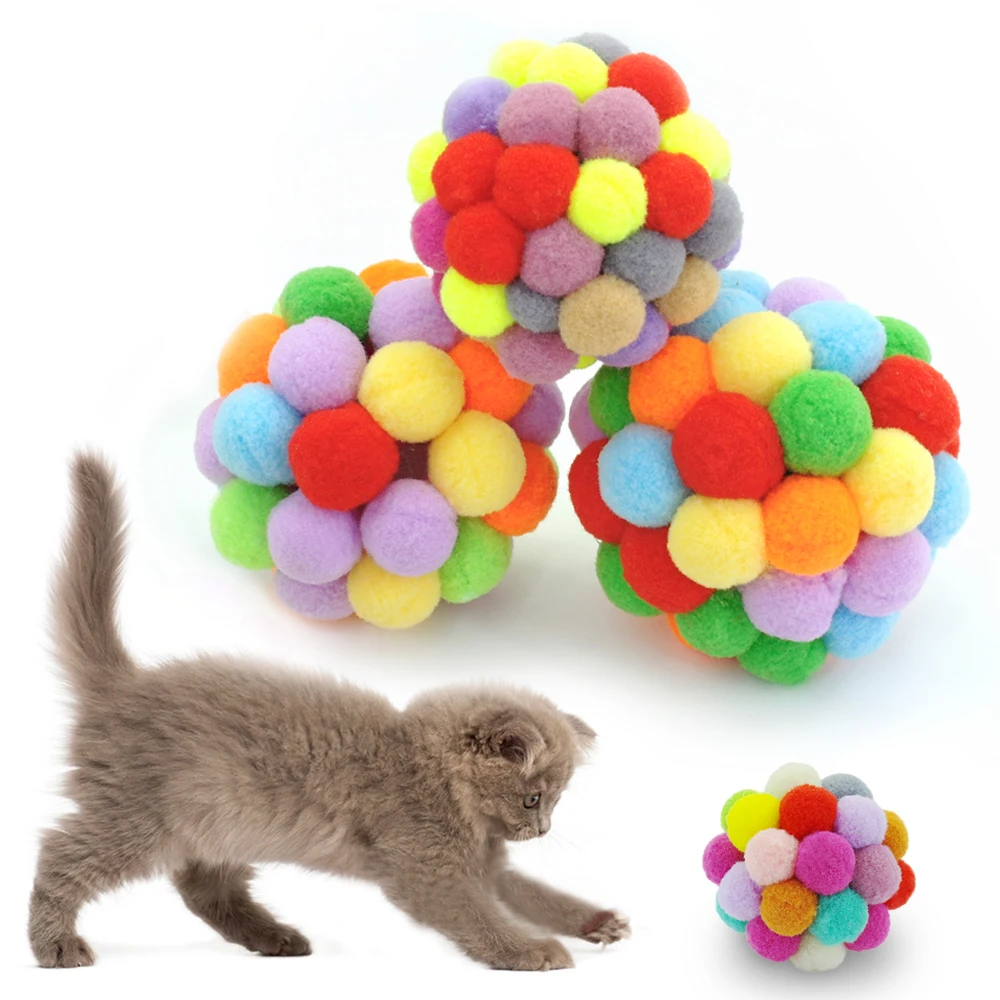 

Cleaning Pet Teeth Cat Toy Catnip Ball Size 5CM 6CM 7CM 3 Style Multi-colored katten speelgoed Suitable for cat molars D20