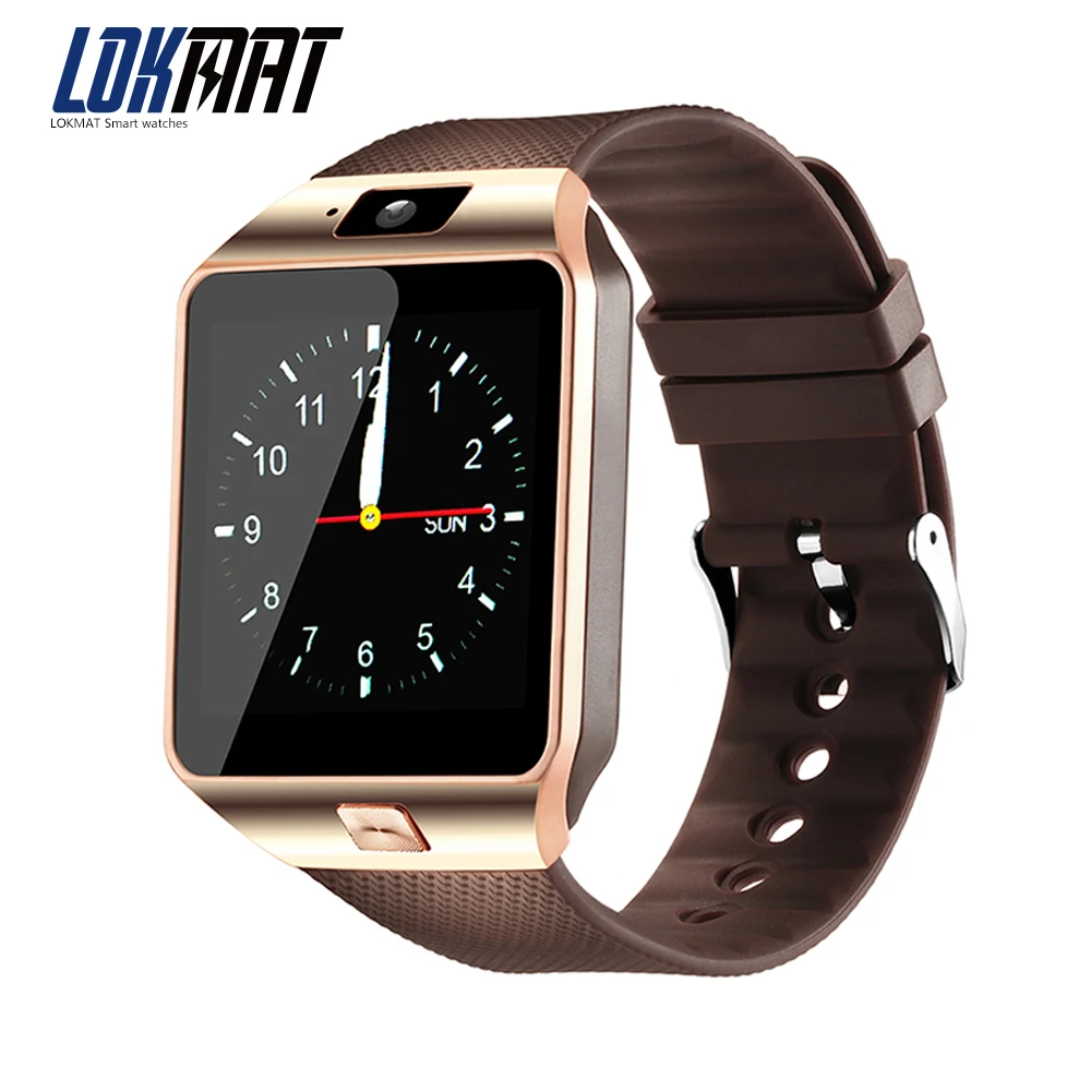 Lokmat Smart Watch телефон часы цифровой поддержки вызова sim tf Камера Смарт Dz09 для IOS