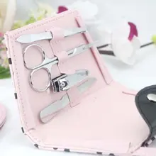 Лучшие продажи розовый кошелек в горошек маникюрный набор свадебный душ подарок вечерние сувениры свадебные подарки 4 штуки