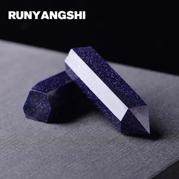 

Runyangshi Crystal Pillar Stone 1 Pc Simple Style Blue Natural Crystal Small Crystal Column High Quality Beautiful ZL04