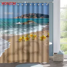 WONZOM Wave Beach Waterproof Shower Curtain Serenity Bathroom Decor Landscape Decoration Cortina De Bano 2017 Bath Curtain Gift WONZOM Wave Beach Waterproof Shower Curtain Serenity Bathroom Decor Landscape Decoration Cortina De Bano 2017 Bath Curtain Gift