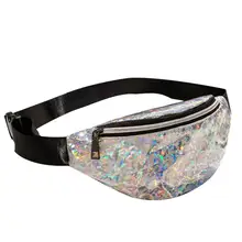 Модная блестящая нагрудная сумка с регулируемым ремешком на молнии, женская сумка через плечо