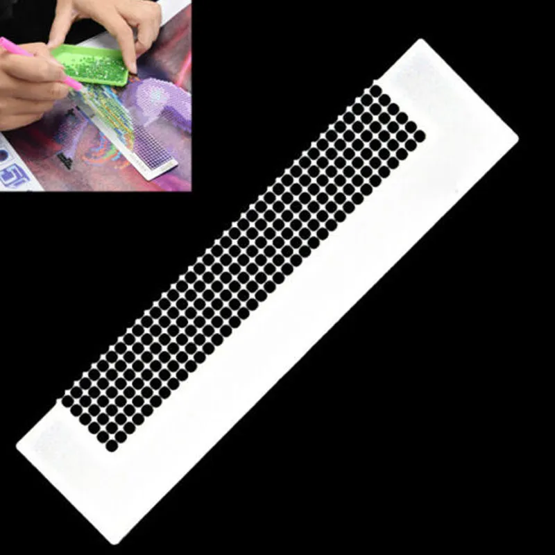Hot 5D Diamond Painting Ruler Stainless Steel Blank Grids Round Full Drill Kit Dot Drill Diamond Embroidery Tools(free gift