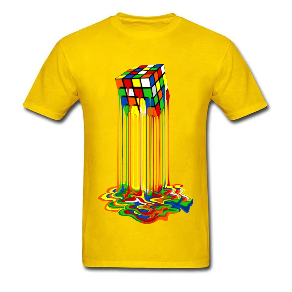 Regenbogen-Abstraktion geschmolzener rubix cube_yellow