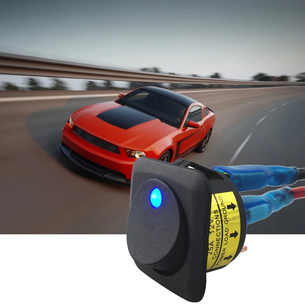 Кулисный переключатель с сисветодиодный светодиодной подсветкой 25 мм 12 В А|led rocker