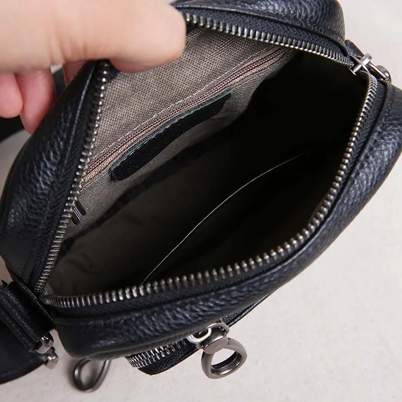 AETOO Summer leather men's bag shoulder slung bag head layer leather men's small bag mini lightweight casual vertical tide