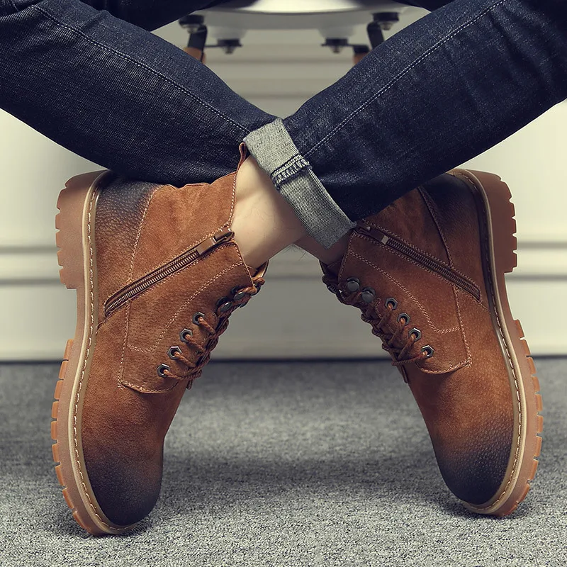 

The new Martin Chelsea high boots male British Leather Men's shoes retro boots desert boots