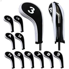 12 pçs golf club cabeça de ferro cobre com zíper neoprene ferramenta protetora portátil durável asd88