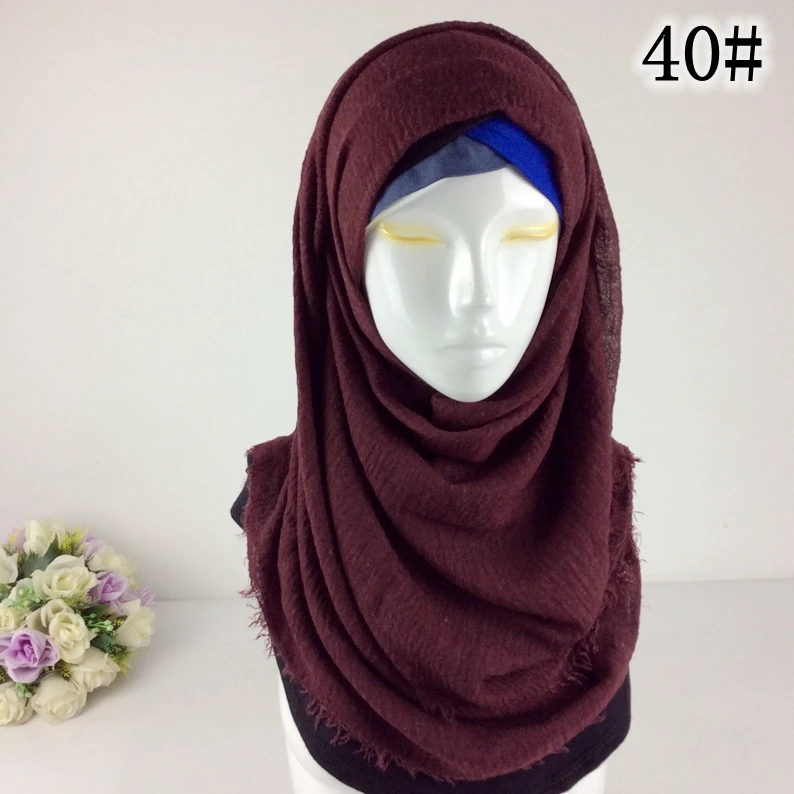 

Plain Crinkle Bubble Viscose Long Scarf Women Shawl Muslim Head Hijab Wrinkle Wrap 60pcs/lot