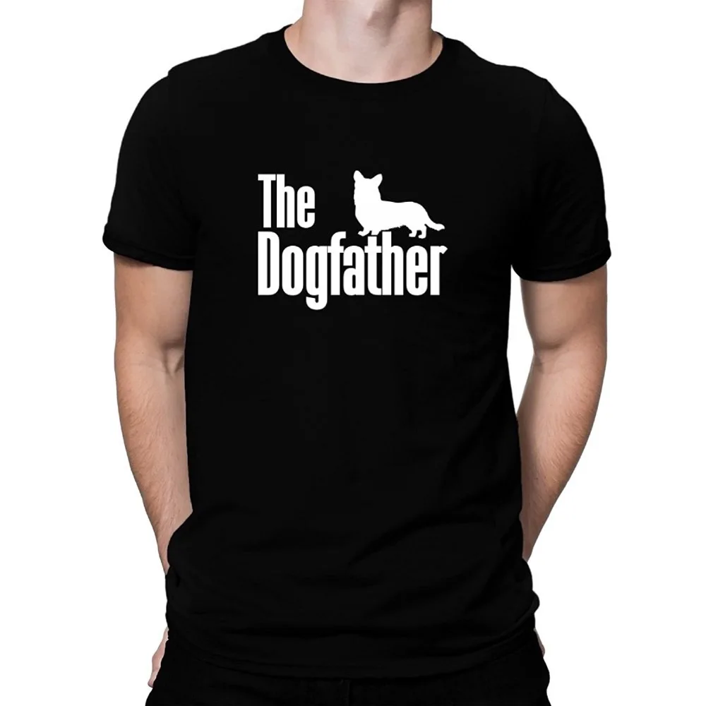 Fashion 2017 New font b Men s b font The dogfather Cardigan Welsh Corgi Short Sleeve
