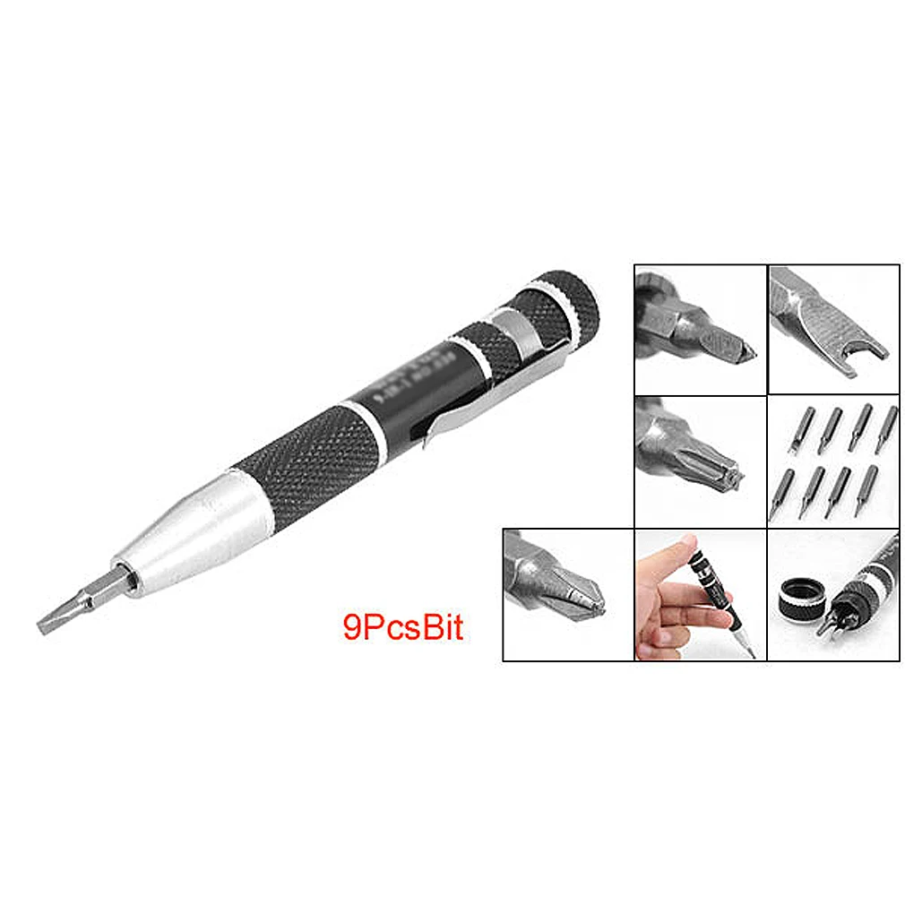 

CLOS Wholesale 5pcs/lot One Pen Handle w 9pcs Precision Screwdriver Bit Set