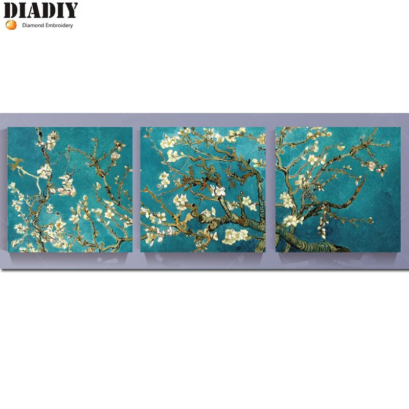 

5d diy Diamond embroidery Van Gogh Flower Tree diamond painting Cross Stitch full Rhinestone mosaic Multi-picture decor