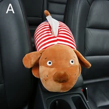 Автомобильный тканевый ящик милые животные Плюшевые Авто держатель ткани блок-тип Висячие многофункциональные детские коробки для салфеток Автомобиль Стайлинг подлокотник Крышка