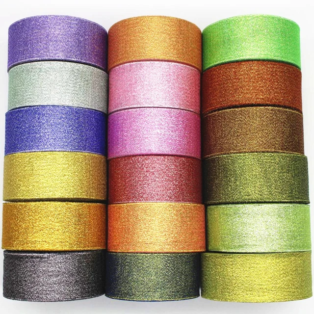 25 Yards 6//10//15//20//25//38mm Ruban Paillette Scintillant CadeauRuban Décor FR