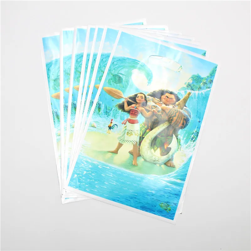 

10pcs Moana Themed Gift Bags Birthday Party Decorations Kids Candy Packing Plastics Bags Party Supplies Baby Shower Gift bag